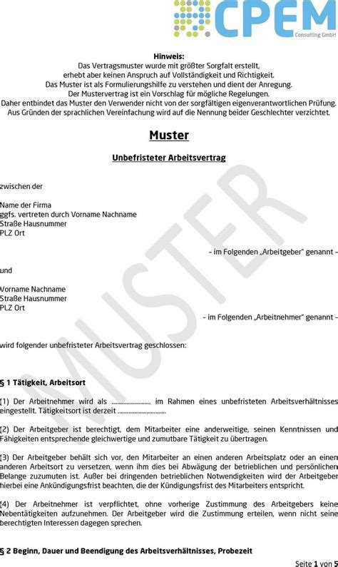 Was bringt ein unbefristeter arbeitsvertrag