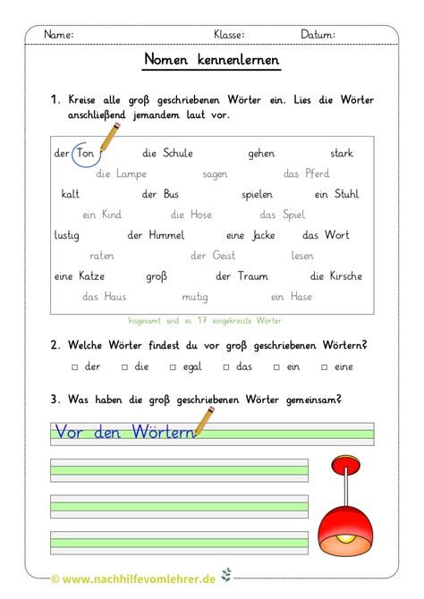 2. klasse deutsch übungen - Wadaef Deutschland